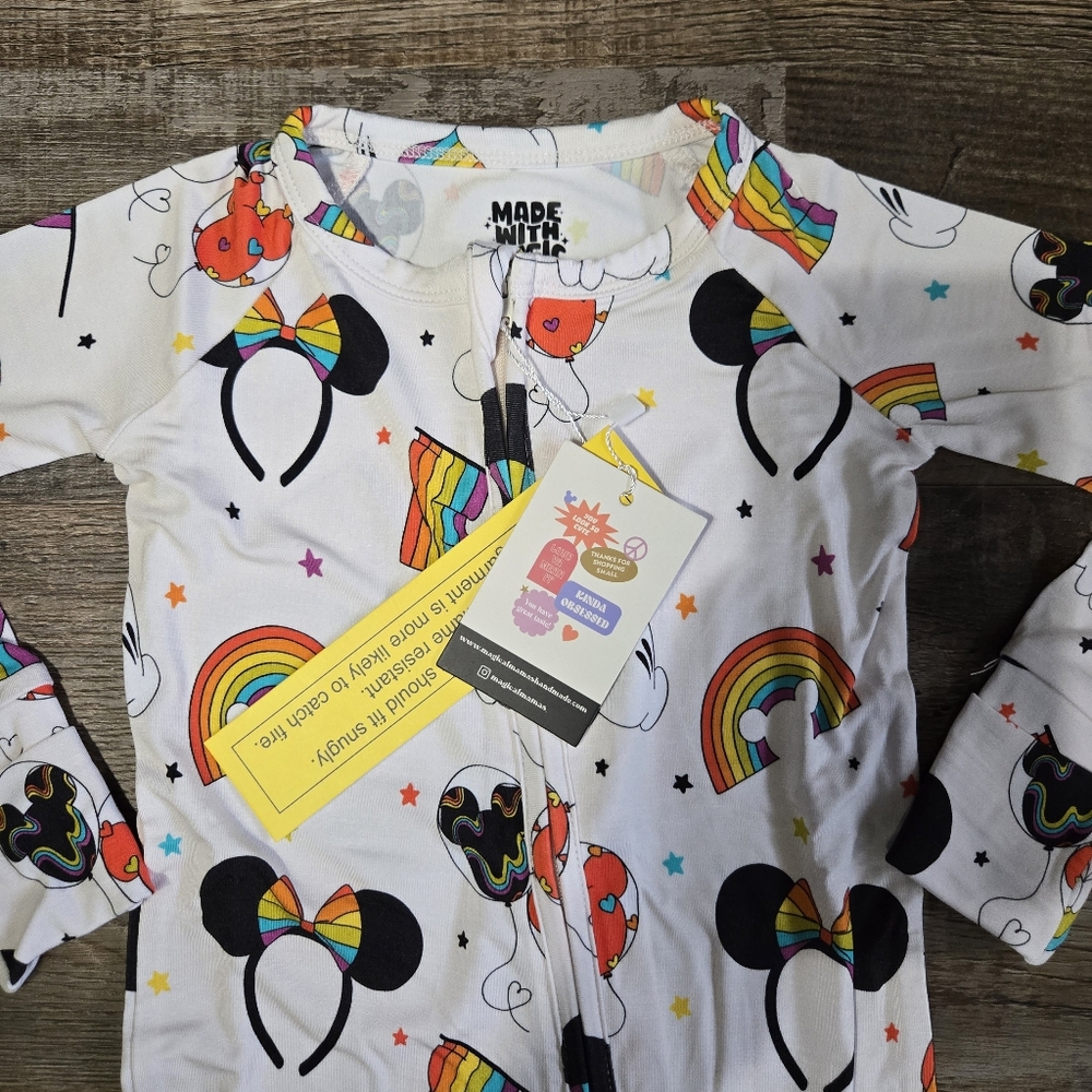 Made with Magic Disney Mickey Minnie Pride Zipper Bamboo PJs - Picture 4 of 4